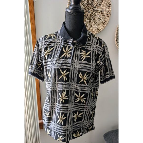 Women's Banana Bay Fine Resortwear Size Medium Hawaiian SS Polo Shirt Floral - Picture 1 of 6